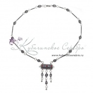 Серебряное колье с кораллом 6297/1