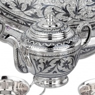 Сервиз чайный с чернением на 6 персон (Новинка), арт №6555