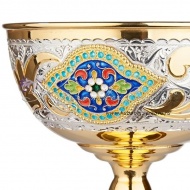 Креманка с позолотой и эмалью, арт №3008