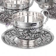 Сервиз чайный с чернью на 6 персон (Новинка), арт №7208
