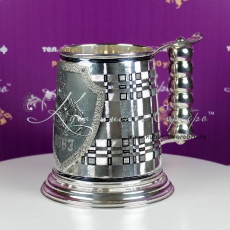 Кружка пивная из серебра на 910 мл 