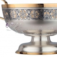 Ваза с ручками 925 пробы с позолотой , арт №8108